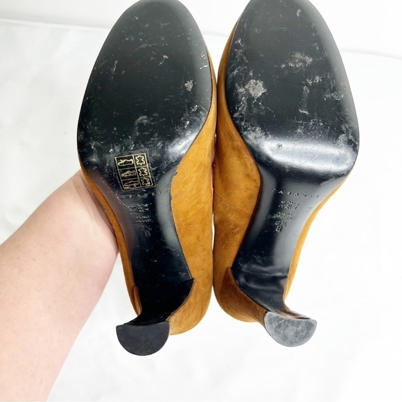 Casadei Suede Peep Toe Heels - Picture 5 of 6